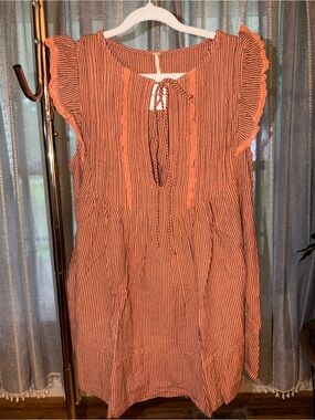Free People-  Orange Mini Dress with Pockets!